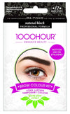 Brow Color Kit Natural Black - Long Lasting Temporary Color - Lasts Up To 6 Weeks - 12 Applications - Gentle Plant Extract Formula - Professional Formula